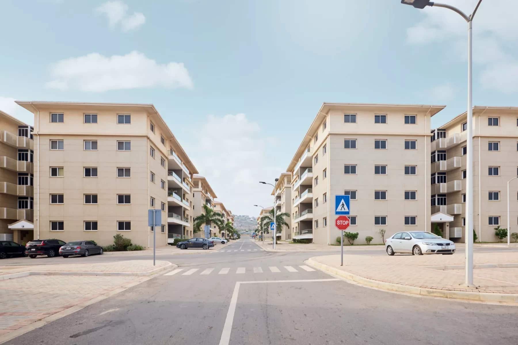 Eden Heights residential community street, Accra