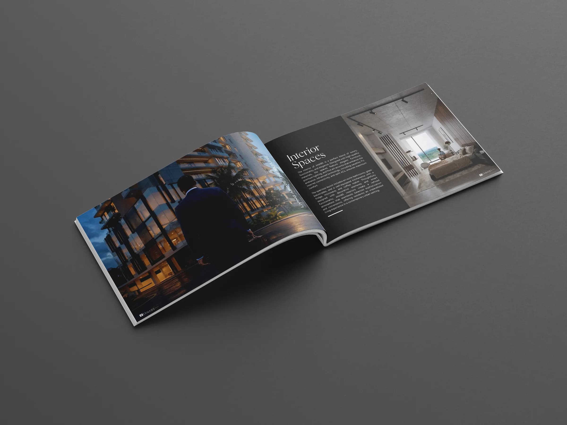 ANABS brochure spread on interior spaces